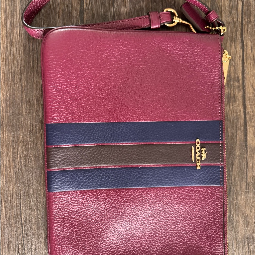 Coach Maroon and Blue Pouch - Picture 7 of 8